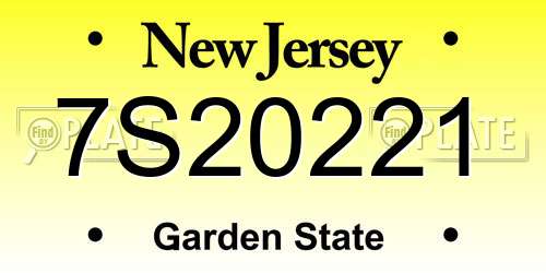 7S20221 New Jersey License Plate
