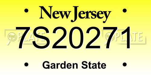 7S20271 New Jersey License Plate