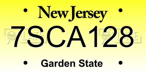 7SCA128 New Jersey License Plate