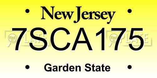 7SCA175 New Jersey License Plate