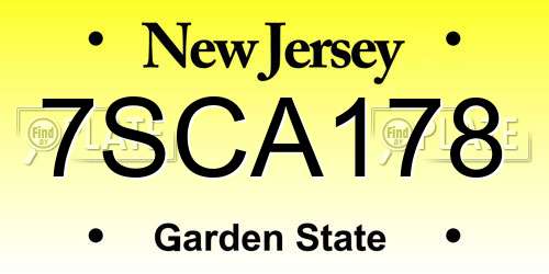 7SCA178 New Jersey License Plate