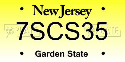 7SCS35 New Jersey License Plate