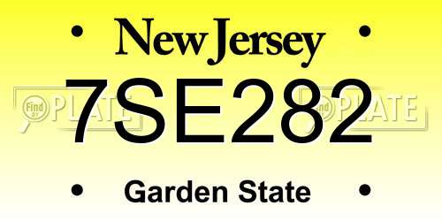 7SE282 New Jersey License Plate