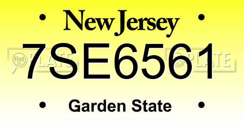 7SE6561 New Jersey License Plate
