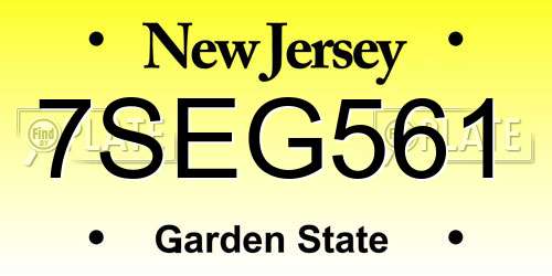 7SEG561 New Jersey License Plate