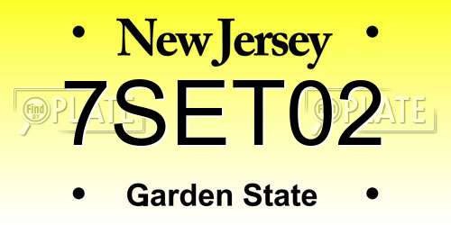 7SET02 New Jersey License Plate