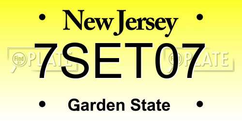 7SET07 New Jersey License Plate