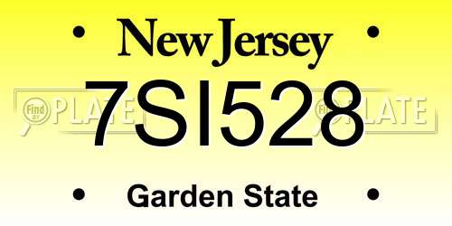 7SI528 New Jersey License Plate