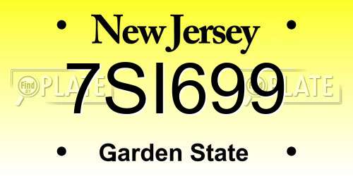 7SI699 New Jersey License Plate