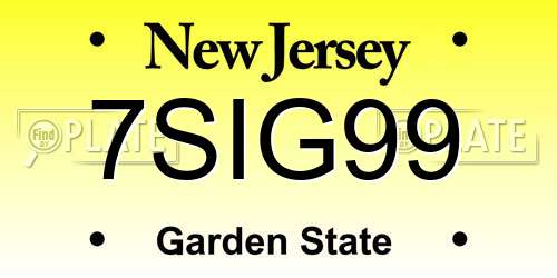 7SIG99 New Jersey License Plate