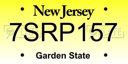 7SRP157 New Jersey License Plate