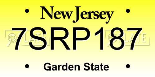 7SRP187 New Jersey License Plate