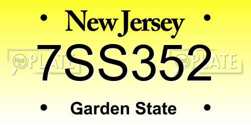 7SS352 New Jersey License Plate