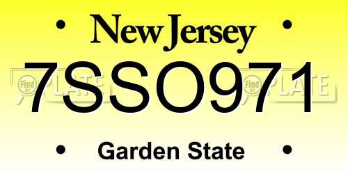 7SSO971 New Jersey License Plate