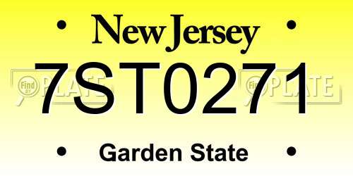 7ST0271 New Jersey License Plate