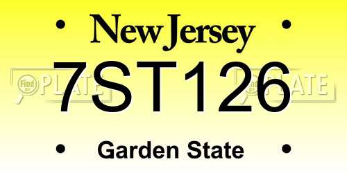 7ST126 New Jersey License Plate