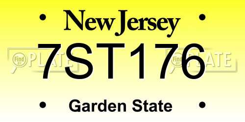 7ST176 New Jersey License Plate