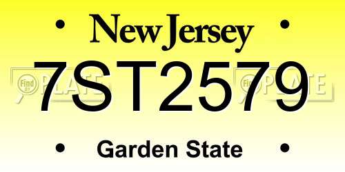 7ST2579 New Jersey License Plate