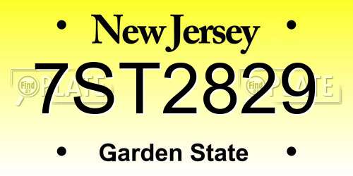 7ST2829 New Jersey License Plate