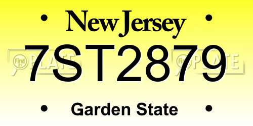 7ST2879 New Jersey License Plate
