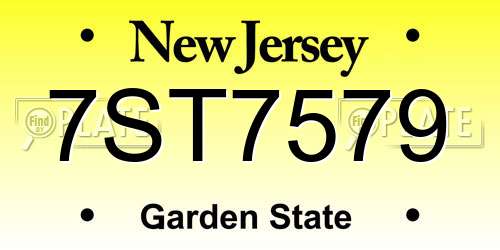 7ST7579 New Jersey License Plate