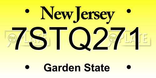 7STQ271 New Jersey License Plate