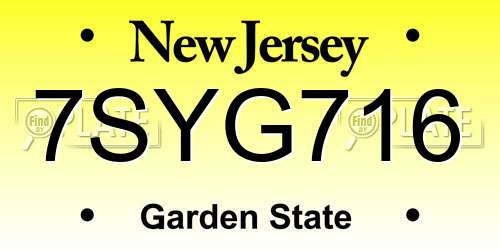 7SYG716 New Jersey License Plate