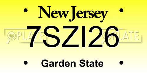 7SZI26 New Jersey License Plate