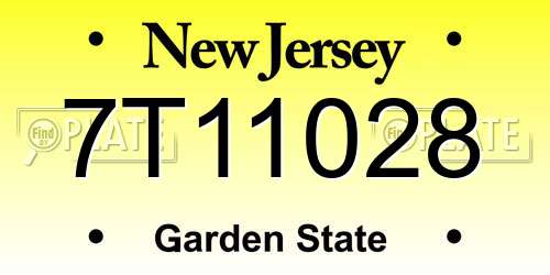 7T11028 New Jersey License Plate