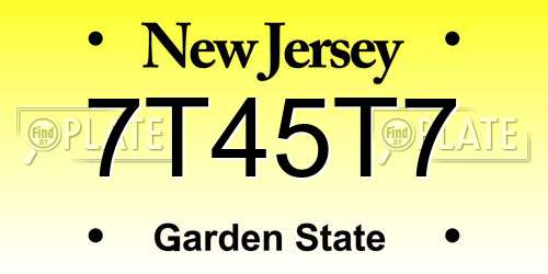 7T45T7 New Jersey License Plate