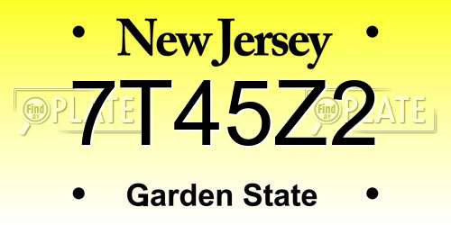 7T45Z2 New Jersey License Plate