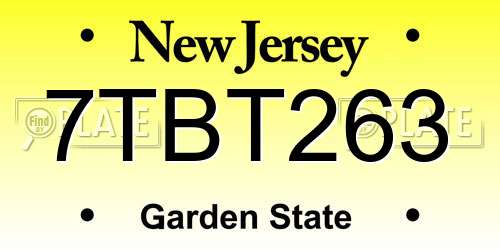 7TBT263 New Jersey License Plate