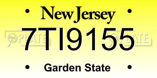7TI9155 New Jersey License Plate