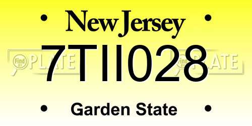 7TII028 New Jersey License Plate