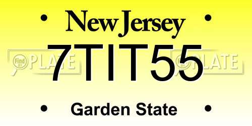 7TIT55 New Jersey License Plate