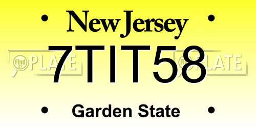 7TIT58 New Jersey License Plate