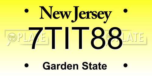 7TIT88 New Jersey License Plate