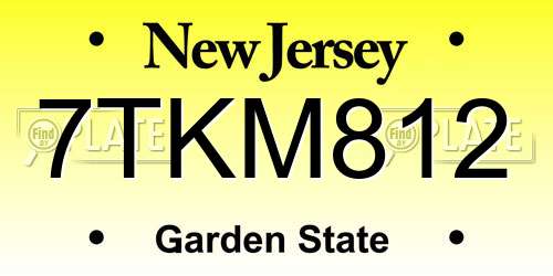 7TKM812 New Jersey License Plate