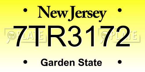 7TR3172 New Jersey License Plate
