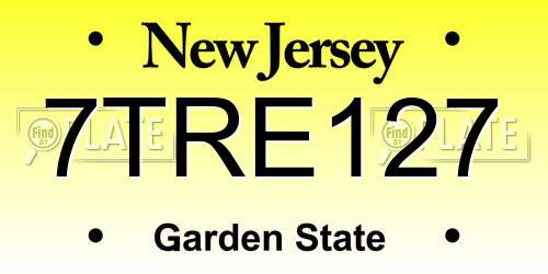 7TRE127 New Jersey License Plate