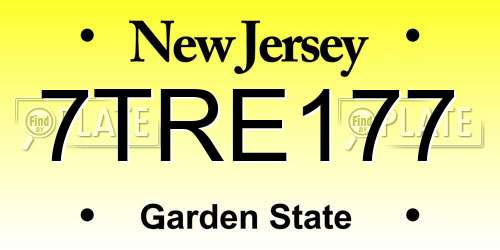7TRE177 New Jersey License Plate