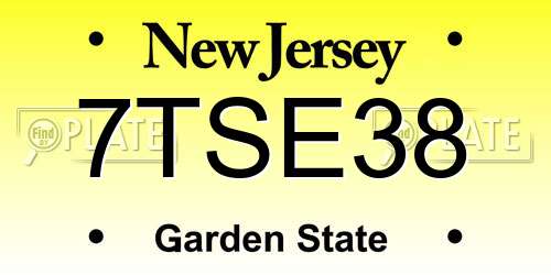 7TSE38 New Jersey License Plate