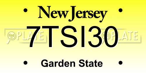7TSI30 New Jersey License Plate