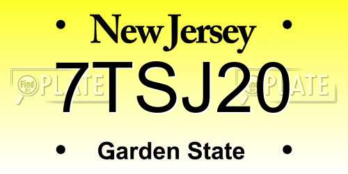 7TSJ20 New Jersey License Plate