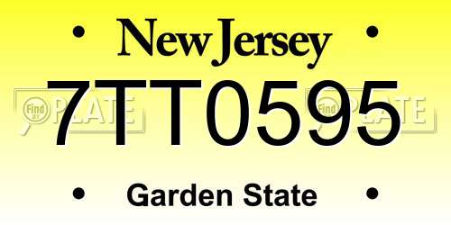 7TT0595 New Jersey License Plate