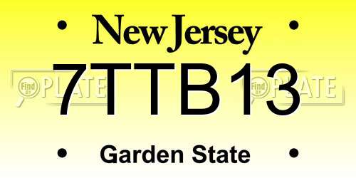 7TTB13 New Jersey License Plate