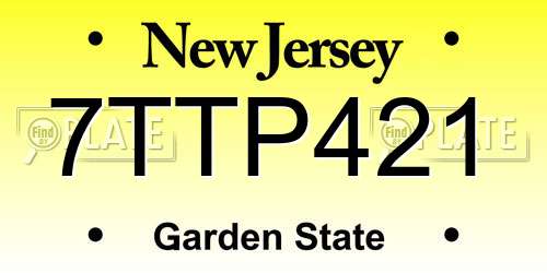 7TTP421 New Jersey License Plate