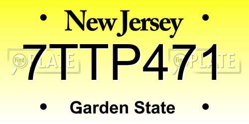 7TTP471 New Jersey License Plate