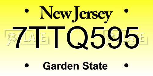 7TTQ595 New Jersey License Plate