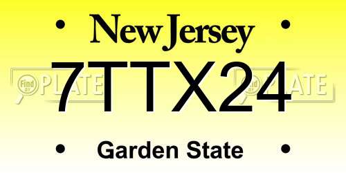 7TTX24 New Jersey License Plate